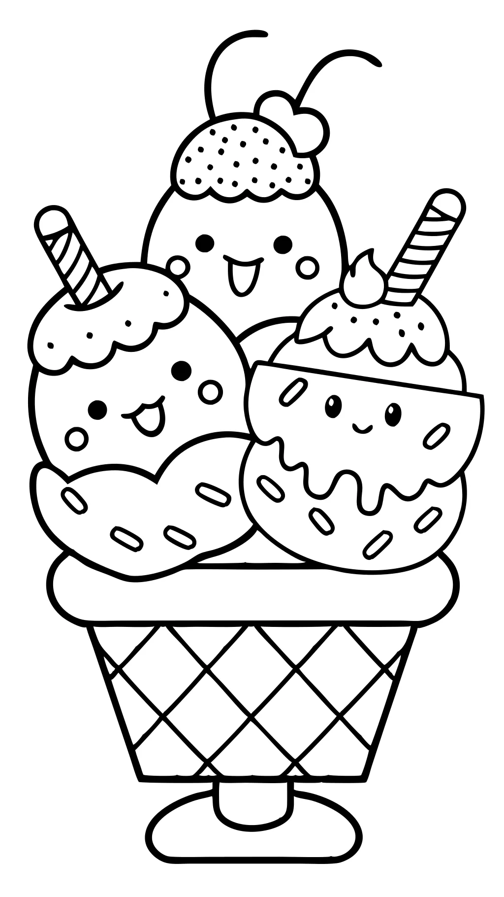 cute ice cream coloring page